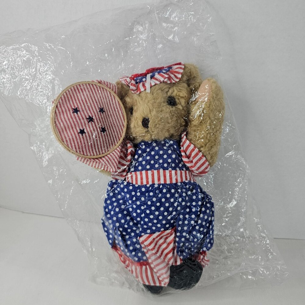 ABC Distributing Girl Americana Bear Plush Patriotic Teddy Stuffed Animal Toy